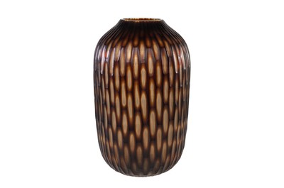 Casa Padrino Bougeoir de Luxe Marron / Beige Ø 31 x H. 47,5 cm - Grand Photophore en Verre Coloré Massif Marron et Crème, Utilisable aussi comme Vase - Accessoires Déco de Luxe