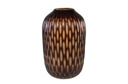 Casa Padrino Portavelas de Lujo Marrón / Beige Ø 31 x H. 47,5 cm - Gran Portavelas de Vidrio Macizo de Color Marrón y Crema, Utilizable también como Jarrón - Accesorios de Decoración de Lujo Casa Padrino Portavelas de Lujo Marrón / Beige Ø 31 x H. 47,5 cm - Gran Portavelas de Vidrio Macizo de Color Marrón y Crema, Utilizable también como Jarrón - Accesorios de Decoración de Lujo