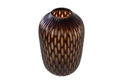 Casa Padrino Portavelas de Lujo Marrón / Beige Ø 31 x H. 47,5 cm - Gran Portavelas de Vidrio Macizo de Color Marrón y Crema, Utilizable también como Jarrón - Accesorios de Decoración de Lujo Casa Padrino Portavelas de Lujo Marrón / Beige Ø 31 x H. 47,5 cm - Gran Portavelas de Vidrio Macizo de Color Marrón y Crema, Utilizable también como Jarrón - Accesorios de Decoración de Lujo