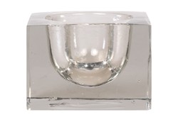 Casa Padrino Bandeja de Lujo 17,5 x 17,5 x H. 12,5 cm - Pesada Bandeja Decorativa de Vidrio Transparente Macizo de Paredes Gruesas - Accesorios de Decoración de Lujo