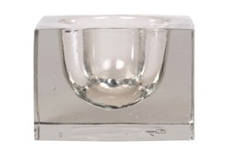 Casa Padrino Bandeja de Lujo 17,5 x 17,5 x H. 12,5 cm - Pesada Bandeja Decorativa de Vidrio Transparente Macizo de Paredes Gruesas - Accesorios de Decoración de Lujo