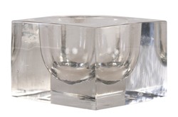 Casa Padrino Bandeja de Lujo 17,5 x 17,5 x H. 12,5 cm - Pesada Bandeja Decorativa de Vidrio Transparente Macizo de Paredes Gruesas - Accesorios de Decoración de Lujo