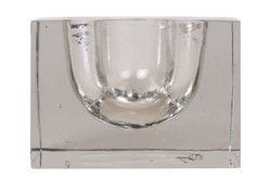 Casa Padrino Bandeja de Lujo 17,5 x 17,5 x H. 12,5 cm - Pesada Bandeja Decorativa de Vidrio Transparente Macizo de Paredes Gruesas - Accesorios de Decoración de Lujo