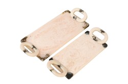 Casa Padrino Bandejas de Lujo Set de 2 Negro / Beige - Bandejas Decorativas de Resina Translúcida Negro y Crema - Accesorios de Decoración de Lujo Casa Padrino Bandejas de Lujo Set de 2 Negro / Beige - Bandejas Decorativas de Resina Translúcida Negro y Crema - Accesorios de Decoración de Lujo