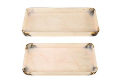 Casa Padrino Bandejas de Lujo Set de 2 Negro / Beige - Elegantes Bandejas Decorativas de Resina Translúcida Negro y Crema - Accesorios de Decoración de Lujo Casa Padrino Bandejas de Lujo Set de 2 Negro / Beige - Elegantes Bandejas Decorativas de Resina Translúcida Negro y Crema - Accesorios de Decoración de Lujo