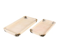 Casa Padrino Bandejas de Lujo Set de 2 Negro / Beige - Elegantes Bandejas Decorativas de Resina Translúcida Negro y Crema - Accesorios de Decoración de Lujo Casa Padrino Bandejas de Lujo Set de 2 Negro / Beige - Elegantes Bandejas Decorativas de Resina Translúcida Negro y Crema - Accesorios de Decoración de Lujo