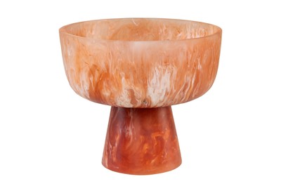 Casa Padrino Luxury Bowl Beige / Wine Red Ø 25.5 x H. 22 cm - Large Decorative Bowl made of Translucent Resin in Ruby Red and Cream - Luxury Deco Accessories