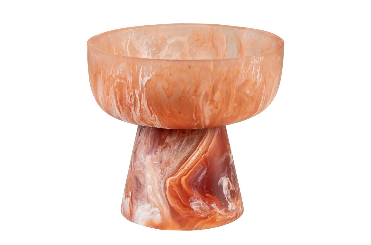 Casa Padrino Cuenco de Lujo Beige / Rojo Vino Ø 19 x H. 17,5 cm - Cuenco Decorativo de Resina Translúcida Rojo Rubí y Crema - Accesorios de Decoración de Lujo Casa Padrino Cuenco de Lujo Beige / Rojo Vino Ø 19 x H. 17,5 cm - Cuenco Decorativo de Resina Translúcida Rojo Rubí y Crema - Accesorios de Decoración de Lujo