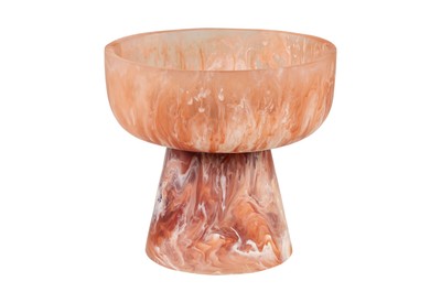 Casa Padrino Luxury Bowl Beige / Wine Red Ø 19 x H. 17.5 cm - Decorative Bowl made of Translucent Resin in Ruby Red and Cream - Luxury Deco Accessories