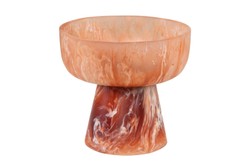 Casa Padrino Cuenco de Lujo Beige / Rojo Vino Ø 19 x H. 17,5 cm - Cuenco Decorativo de Resina Translúcida Rojo Rubí y Crema - Accesorios de Decoración de Lujo Casa Padrino Cuenco de Lujo Beige / Rojo Vino Ø 19 x H. 17,5 cm - Cuenco Decorativo de Resina Translúcida Rojo Rubí y Crema - Accesorios de Decoración de Lujo