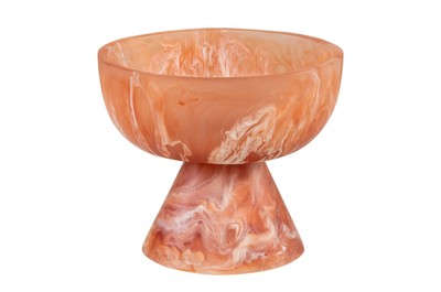 Casa Padrino Luxury Bowl Beige / Wine Red Ø 16 x H. 13.5 cm - Small Decorative Bowl made of Translucent Resin in Ruby Red and Cream - Luxury Deco Accessories