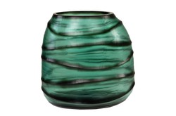 Casa Padrino Portavelas de Lujo Turquesa / Gris 26 x 19,5 x H. 24 cm - Portavelas de Vidrio Macizo de Color Aqua y Gris, Utilizable también como Jarrón - Accesorios de Decoración de Lujo Casa Padrino Portavelas de Lujo Turquesa / Gris 26 x 19,5 x H. 24 cm - Portavelas de Vidrio Macizo de Color Aqua y Gris, Utilizable también como Jarrón - Accesorios de Decoración de Lujo