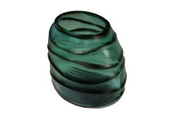Casa Padrino Portavelas de Lujo Turquesa / Gris 26 x 19,5 x H. 24 cm - Portavelas de Vidrio Macizo de Color Aqua y Gris, Utilizable también como Jarrón - Accesorios de Decoración de Lujo Casa Padrino Portavelas de Lujo Turquesa / Gris 26 x 19,5 x H. 24 cm - Portavelas de Vidrio Macizo de Color Aqua y Gris, Utilizable también como Jarrón - Accesorios de Decoración de Lujo