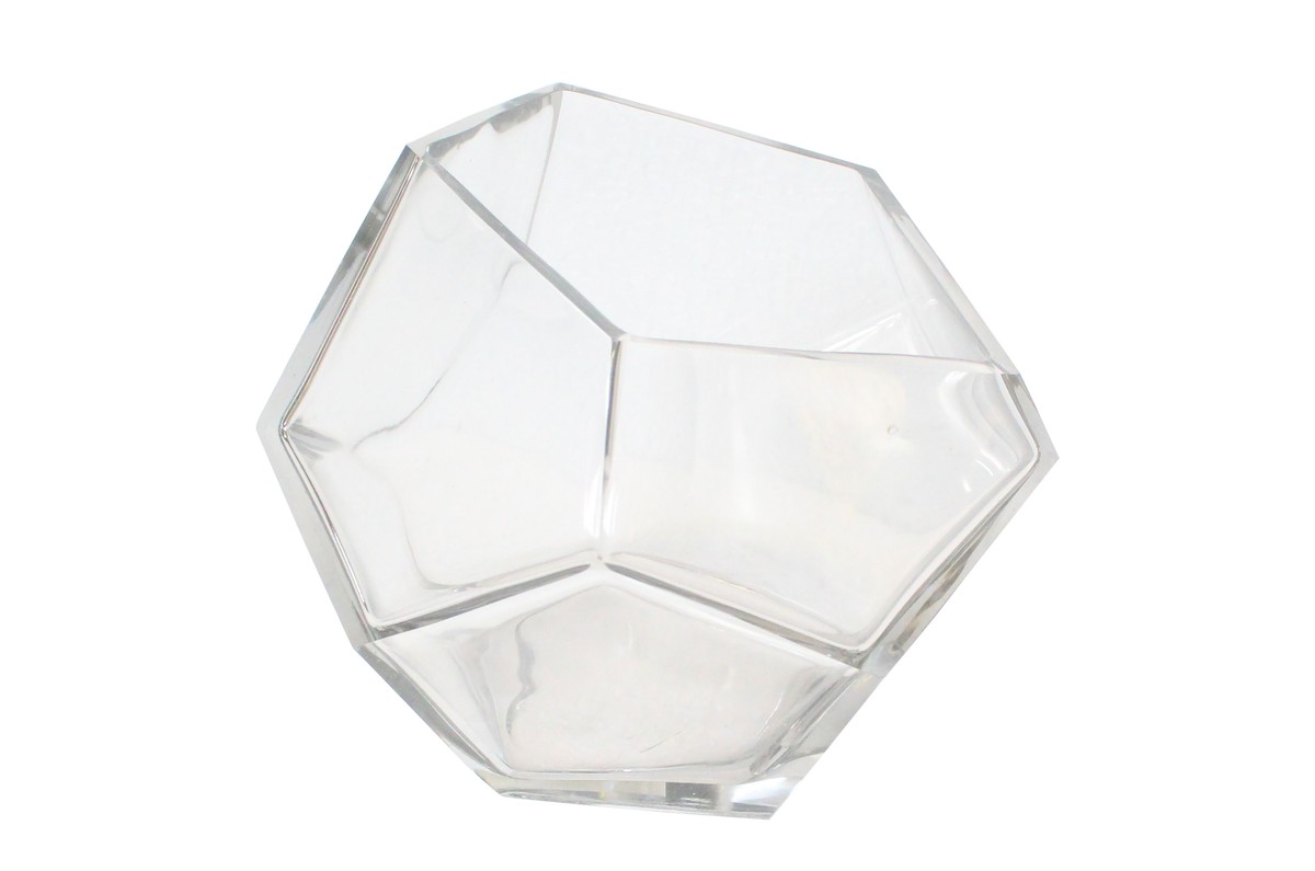 Casa Padrino Cuenco de Lujo Ø 24,5 x H. 19,5 cm - Gran Cuenco Decorativo de Vidrio Transparente Macizo con Facetado de Talla Diamante - Accesorios de Decoración de Lujo Casa Padrino Cuenco de Lujo Ø 24,5 x H. 19,5 cm - Gran Cuenco Decorativo de Vidrio Transparente Macizo con Facetado de Talla Diamante - Accesorios de Decoración de Lujo