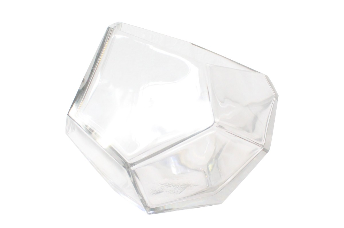 Casa Padrino Cuenco de Lujo Ø 24,5 x H. 19,5 cm - Gran Cuenco Decorativo de Vidrio Transparente Macizo con Facetado de Talla Diamante - Accesorios de Decoración de Lujo Casa Padrino Cuenco de Lujo Ø 24,5 x H. 19,5 cm - Gran Cuenco Decorativo de Vidrio Transparente Macizo con Facetado de Talla Diamante - Accesorios de Decoración de Lujo
