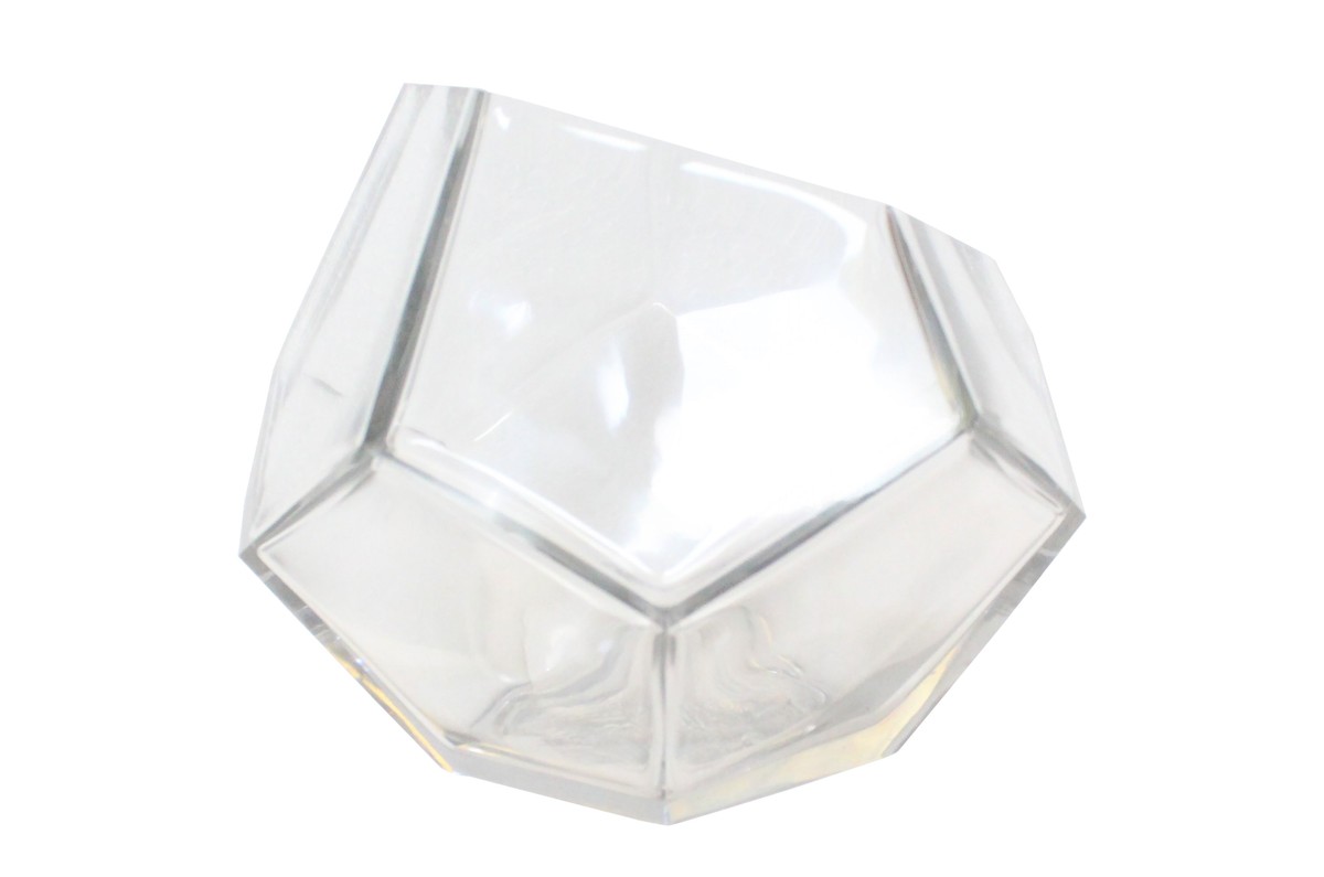 Casa Padrino Cuenco de Lujo Ø 24,5 x H. 19,5 cm - Gran Cuenco Decorativo de Vidrio Transparente Macizo con Facetado de Talla Diamante - Accesorios de Decoración de Lujo Casa Padrino Cuenco de Lujo Ø 24,5 x H. 19,5 cm - Gran Cuenco Decorativo de Vidrio Transparente Macizo con Facetado de Talla Diamante - Accesorios de Decoración de Lujo