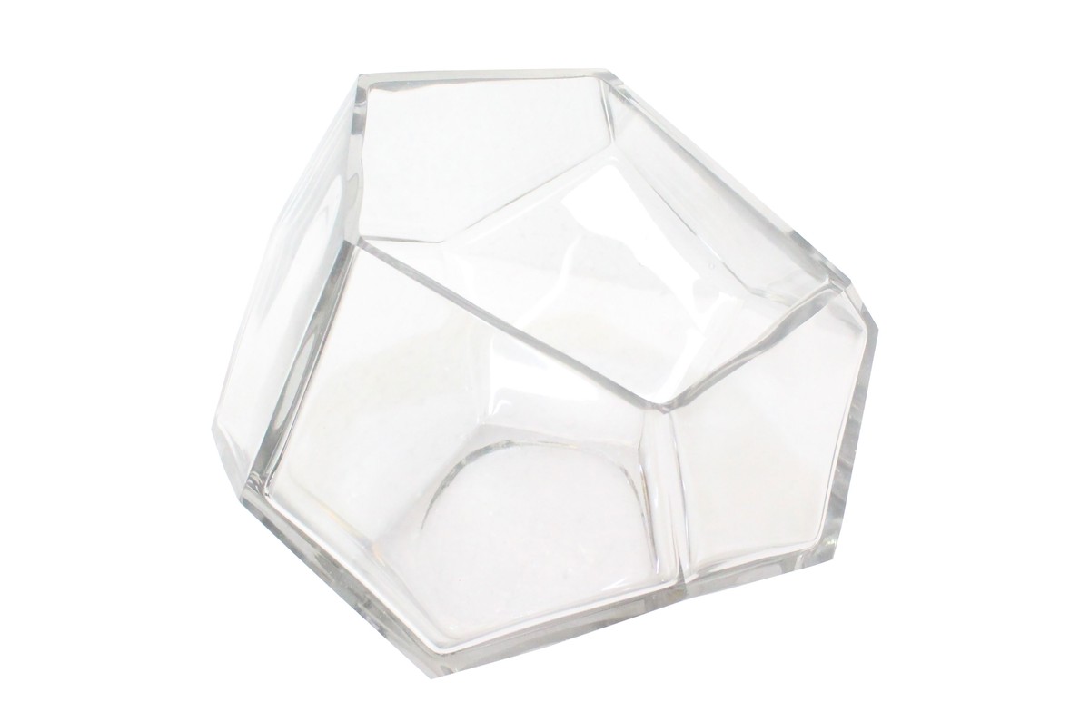 Casa Padrino Cuenco de Lujo Ø 24,5 x H. 19,5 cm - Gran Cuenco Decorativo de Vidrio Transparente Macizo con Facetado de Talla Diamante - Accesorios de Decoración de Lujo Casa Padrino Cuenco de Lujo Ø 24,5 x H. 19,5 cm - Gran Cuenco Decorativo de Vidrio Transparente Macizo con Facetado de Talla Diamante - Accesorios de Decoración de Lujo