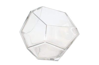 Casa Padrino Luxury Bowl Ø 24.5 x H. 19.5 cm - Large Decorative Bowl made of Solid Clear Glass with Faceted Diamond Cut - Luxury Deco Accessories