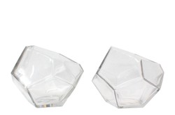 Casa Padrino Cuenco de Lujo Ø 24,5 x H. 19,5 cm - Gran Cuenco Decorativo de Vidrio Transparente Macizo con Facetado de Talla Diamante - Accesorios de Decoración de Lujo Casa Padrino Cuenco de Lujo Ø 24,5 x H. 19,5 cm - Gran Cuenco Decorativo de Vidrio Transparente Macizo con Facetado de Talla Diamante - Accesorios de Decoración de Lujo