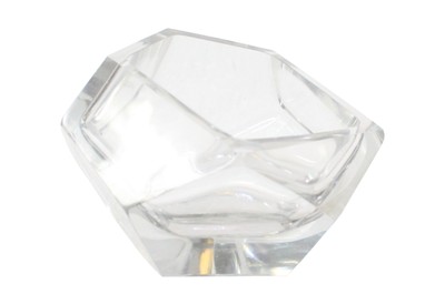 Casa Padrino Luxury Bowl Ø 14.5 x H. 11.5 cm - Decorative Bowl made of Solid Clear Glass with Faceted Diamond Cut - Luxury Deco Accessories