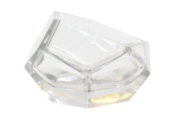 Casa Padrino Cuenco de Lujo Ø 14,5 x H. 11,5 cm - Cuenco Decorativo de Vidrio Transparente Macizo con Facetado de Talla Diamante - Accesorios de Decoración de Lujo Casa Padrino Cuenco de Lujo Ø 14,5 x H. 11,5 cm - Cuenco Decorativo de Vidrio Transparente Macizo con Facetado de Talla Diamante - Accesorios de Decoración de Lujo