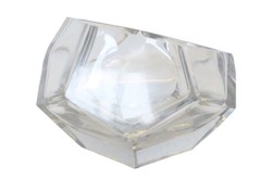 Casa Padrino Cuenco de Lujo Ø 14,5 x H. 11,5 cm - Cuenco Decorativo de Vidrio Transparente Macizo con Facetado de Talla Diamante - Accesorios de Decoración de Lujo Casa Padrino Cuenco de Lujo Ø 14,5 x H. 11,5 cm - Cuenco Decorativo de Vidrio Transparente Macizo con Facetado de Talla Diamante - Accesorios de Decoración de Lujo