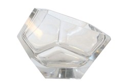 Casa Padrino Cuenco de Lujo Ø 14,5 x H. 11,5 cm - Cuenco Decorativo de Vidrio Transparente Macizo con Facetado de Talla Diamante - Accesorios de Decoración de Lujo Casa Padrino Cuenco de Lujo Ø 14,5 x H. 11,5 cm - Cuenco Decorativo de Vidrio Transparente Macizo con Facetado de Talla Diamante - Accesorios de Decoración de Lujo
