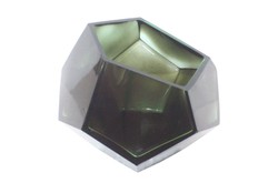 Casa Padrino Cuenco de Lujo Turquesa Ø 24,5 x H. 19,5 cm - Gran Cuenco Decorativo de Vidrio Macizo de Color Aqua con Facetado de Talla Diamante - Accesorios de Decoración de Lujo