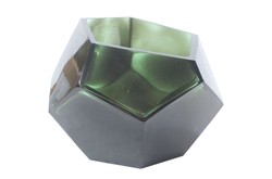 Casa Padrino Cuenco de Lujo Turquesa Ø 24,5 x H. 19,5 cm - Gran Cuenco Decorativo de Vidrio Macizo de Color Aqua con Facetado de Talla Diamante - Accesorios de Decoración de Lujo