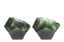 Casa Padrino Cuenco de Lujo Turquesa Ø 24,5 x H. 19,5 cm - Gran Cuenco Decorativo de Vidrio Macizo de Color Aqua con Facetado de Talla Diamante - Accesorios de Decoración de Lujo