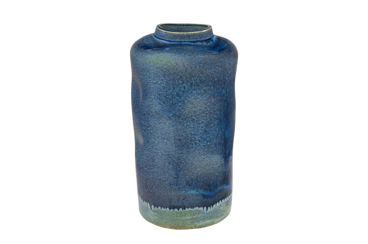 Casa Padrino Jarrón de Lujo Azul Ø 23,5 x H. 41,5 cm - Jarrón Alto Redondo de Porcelana Fina en Azul Intenso - Accesorios de Decoración de Lujo Casa Padrino Jarrón de Lujo Azul Ø 23,5 x H. 41,5 cm - Jarrón Alto Redondo de Porcelana Fina en Azul Intenso - Accesorios de Decoración de Lujo
