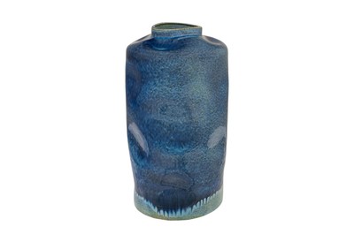 Casa Padrino Luxury Vase Blue Ø 23.5 x H. 41.5 cm - Tall Round Vase made of Fine Porcelain in Strong Blue - Luxury Deco Accessories