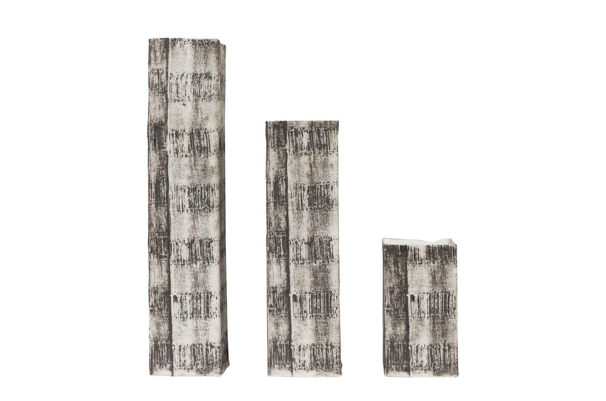 Casa Padrino Set de 3 Jarrones de Lujo Negro / Blanco - 3 Jarrones Rectangulares de Porcelana Fina en Blanco y Negro - Accesorios de Decoración de Lujo Casa Padrino Set de 3 Jarrones de Lujo Negro / Blanco - 3 Jarrones Rectangulares de Porcelana Fina en Blanco y Negro - Accesorios de Decoración de Lujo