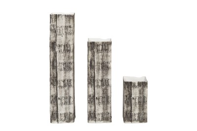 Casa Padrino Luxury Vases Set of 3 Black / White - 3 Rectangular Vases made of Fine Porcelain in Black and White - Luxury Deco Accessories
