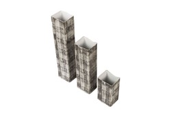 Casa Padrino Set de 3 Jarrones de Lujo Negro / Blanco - 3 Jarrones Rectangulares de Porcelana Fina en Blanco y Negro - Accesorios de Decoración de Lujo Casa Padrino Set de 3 Jarrones de Lujo Negro / Blanco - 3 Jarrones Rectangulares de Porcelana Fina en Blanco y Negro - Accesorios de Decoración de Lujo