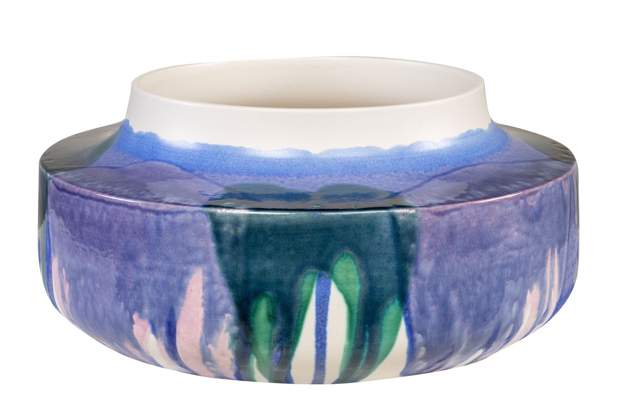 Casa Padrino Cuenco de Lujo Ø 36,5 x H. 16 cm - Gran Cuenco Decorativo de Fina Porcelana con Acabado Freestyle - Accesorios Decorativos de Lujo Casa Padrino Cuenco de Lujo Ø 36,5 x H. 16 cm - Gran Cuenco Decorativo de Fina Porcelana con Acabado Freestyle - Accesorios Decorativos de Lujo