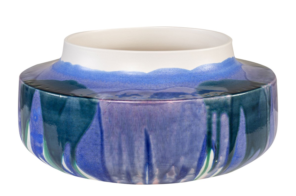 Casa Padrino Cuenco de Lujo Ø 36,5 x H. 16 cm - Gran Cuenco Decorativo de Fina Porcelana con Acabado Freestyle - Accesorios Decorativos de Lujo Casa Padrino Cuenco de Lujo Ø 36,5 x H. 16 cm - Gran Cuenco Decorativo de Fina Porcelana con Acabado Freestyle - Accesorios Decorativos de Lujo