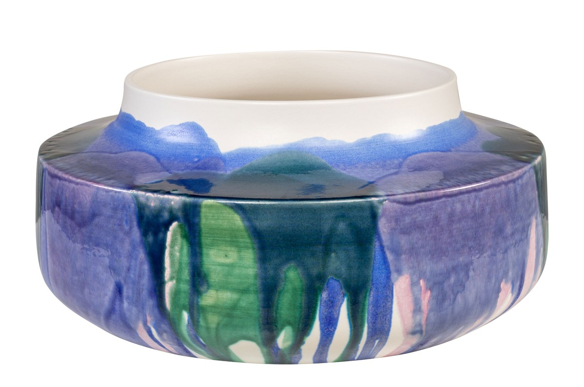 Casa Padrino Cuenco de Lujo Ø 36,5 x H. 16 cm - Gran Cuenco Decorativo de Fina Porcelana con Acabado Freestyle - Accesorios Decorativos de Lujo Casa Padrino Cuenco de Lujo Ø 36,5 x H. 16 cm - Gran Cuenco Decorativo de Fina Porcelana con Acabado Freestyle - Accesorios Decorativos de Lujo