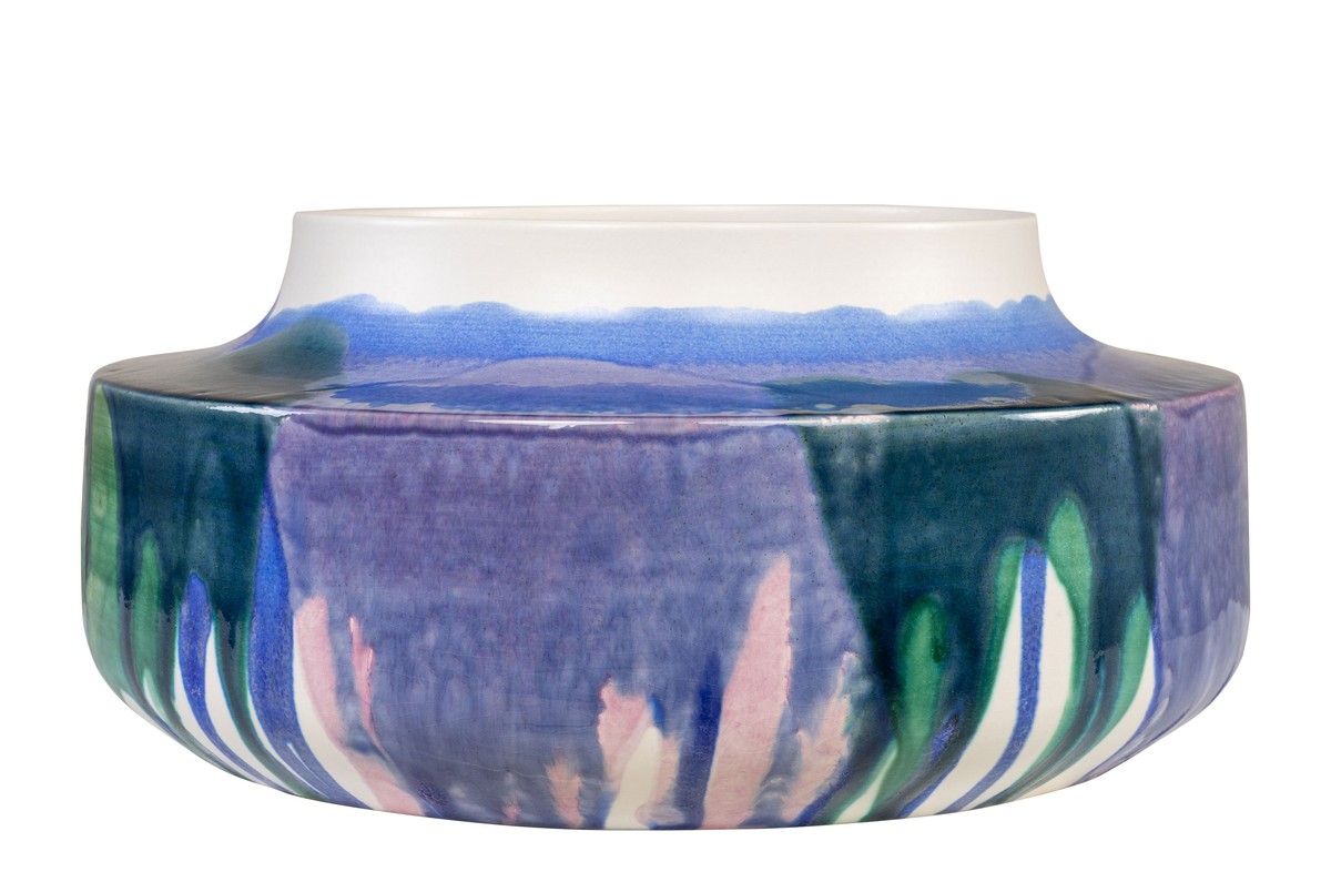 Casa Padrino Cuenco de Lujo Ø 36,5 x H. 16 cm - Gran Cuenco Decorativo de Fina Porcelana con Acabado Freestyle - Accesorios Decorativos de Lujo Casa Padrino Cuenco de Lujo Ø 36,5 x H. 16 cm - Gran Cuenco Decorativo de Fina Porcelana con Acabado Freestyle - Accesorios Decorativos de Lujo