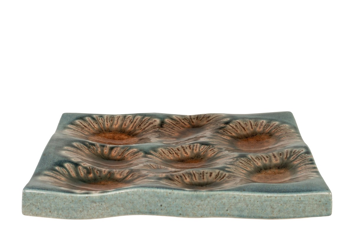 Casa Padrino Bandeja de Lujo Azul 31,5 x 32,5 x H. 3 cm - Bandeja Decorativa y Relieve de Pared en Forma de Anémona de Fina Porcelana - Accesorios Decorativos de Lujo Casa Padrino Bandeja de Lujo Azul 31,5 x 32,5 x H. 3 cm - Bandeja Decorativa y Relieve de Pared en Forma de Anémona de Fina Porcelana - Accesorios Decorativos de Lujo