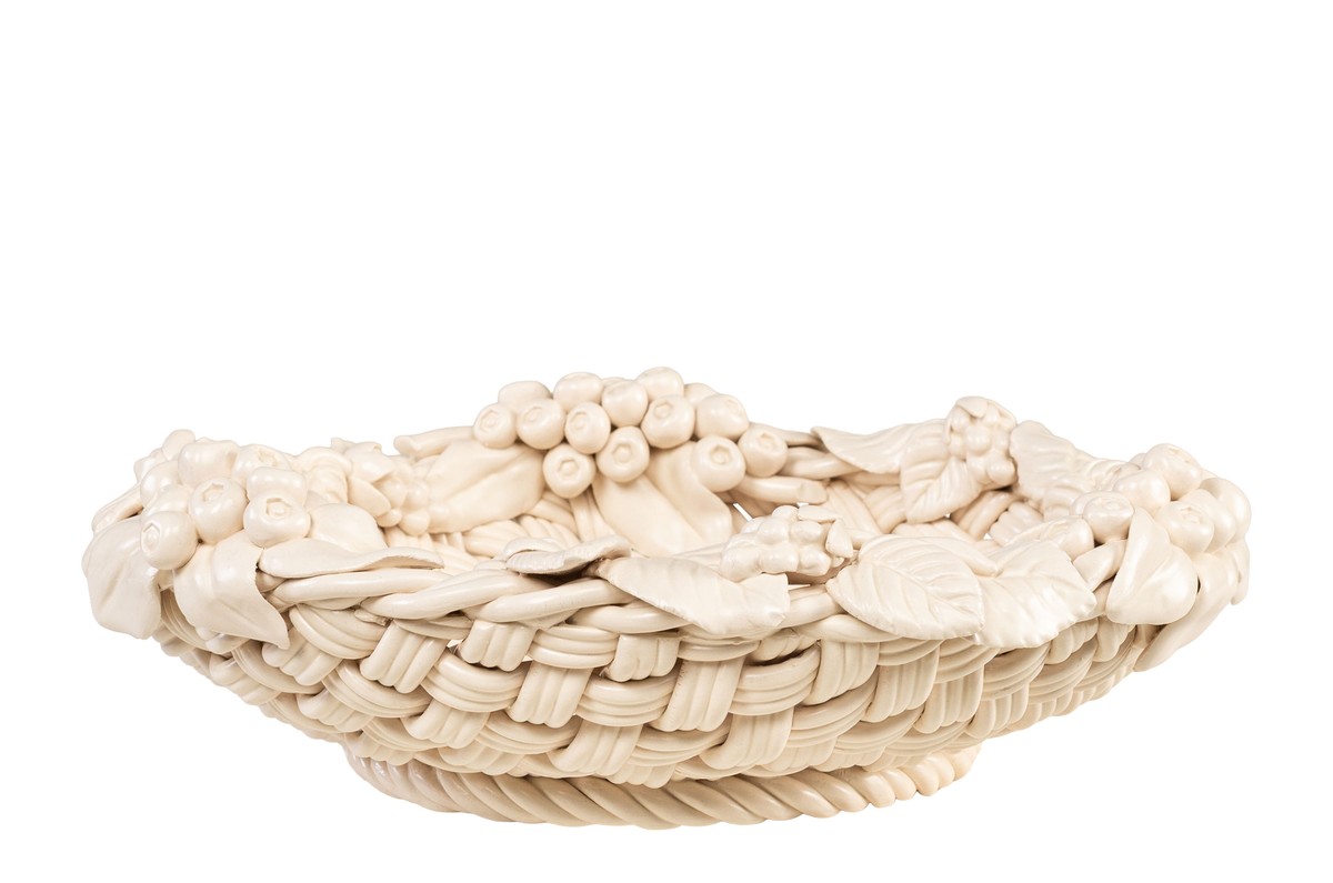 Casa Padrino Cuenco de Lujo Blanco Crema Ø 32 x H. 10 cm - Cuenco Decorativo Redondo de Cerámica de Alta Calidad - Accesorios Decorativos de Lujo Casa Padrino Cuenco de Lujo Blanco Crema Ø 32 x H. 10 cm - Cuenco Decorativo Redondo de Cerámica de Alta Calidad - Accesorios Decorativos de Lujo