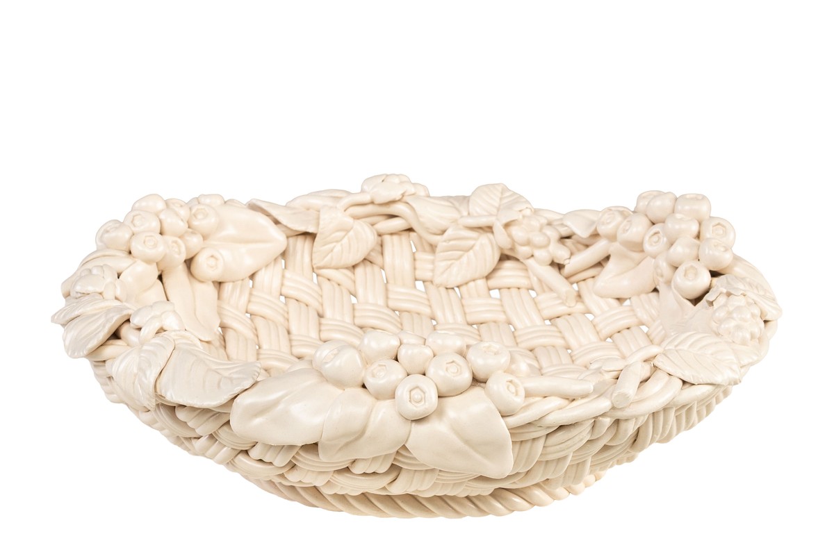 Casa Padrino Cuenco de Lujo Blanco Crema Ø 32 x H. 10 cm - Cuenco Decorativo Redondo de Cerámica de Alta Calidad - Accesorios Decorativos de Lujo Casa Padrino Cuenco de Lujo Blanco Crema Ø 32 x H. 10 cm - Cuenco Decorativo Redondo de Cerámica de Alta Calidad - Accesorios Decorativos de Lujo
