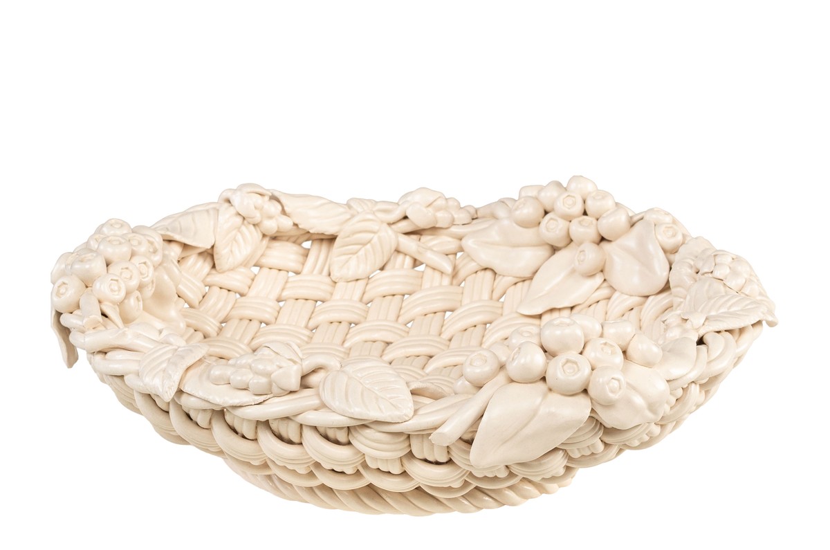 Casa Padrino Cuenco de Lujo Blanco Crema Ø 32 x H. 10 cm - Cuenco Decorativo Redondo de Cerámica de Alta Calidad - Accesorios Decorativos de Lujo Casa Padrino Cuenco de Lujo Blanco Crema Ø 32 x H. 10 cm - Cuenco Decorativo Redondo de Cerámica de Alta Calidad - Accesorios Decorativos de Lujo