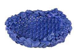 Casa Padrino Cuenco de Lujo Azul Ø 32 x H. 10 cm - Cuenco Decorativo Redondo de Cerámica de Alta Calidad - Accesorios Decorativos de Lujo Casa Padrino Cuenco de Lujo Azul Ø 32 x H. 10 cm - Cuenco Decorativo Redondo de Cerámica de Alta Calidad - Accesorios Decorativos de Lujo