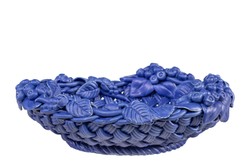 Casa Padrino Cuenco de Lujo Azul Ø 32 x H. 10 cm - Cuenco Decorativo Redondo de Cerámica de Alta Calidad - Accesorios Decorativos de Lujo Casa Padrino Cuenco de Lujo Azul Ø 32 x H. 10 cm - Cuenco Decorativo Redondo de Cerámica de Alta Calidad - Accesorios Decorativos de Lujo