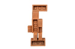 Casa Padrino Objeto Decorativo de Lujo Natural 30 x 22 x H. 61 cm - Objeto Escultural de Ladrillos de Terracota y Latón Sin Tratar - Accesorios Decorativos de Lujo Casa Padrino Objeto Decorativo de Lujo Natural 30 x 22 x H. 61 cm - Objeto Escultural de Ladrillos de Terracota y Latón Sin Tratar - Accesorios Decorativos de Lujo