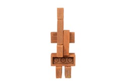 Casa Padrino Objeto Decorativo de Lujo Natural 30 x 22 x H. 61 cm - Objeto Escultural de Ladrillos de Terracota y Latón Sin Tratar - Accesorios Decorativos de Lujo Casa Padrino Objeto Decorativo de Lujo Natural 30 x 22 x H. 61 cm - Objeto Escultural de Ladrillos de Terracota y Latón Sin Tratar - Accesorios Decorativos de Lujo