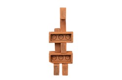 Casa Padrino Objeto Decorativo de Lujo Natural 30 x 22 x H. 61 cm - Objeto Escultural de Ladrillos de Terracota y Latón Sin Tratar - Accesorios Decorativos de Lujo Casa Padrino Objeto Decorativo de Lujo Natural 30 x 22 x H. 61 cm - Objeto Escultural de Ladrillos de Terracota y Latón Sin Tratar - Accesorios Decorativos de Lujo