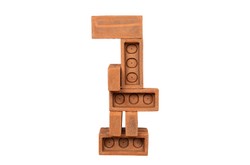 Casa Padrino Objeto Decorativo de Lujo Natural 30 x 22 x H. 61 cm - Objeto Escultural de Ladrillos de Terracota y Latón Sin Tratar - Accesorios Decorativos de Lujo Casa Padrino Objeto Decorativo de Lujo Natural 30 x 22 x H. 61 cm - Objeto Escultural de Ladrillos de Terracota y Latón Sin Tratar - Accesorios Decorativos de Lujo
