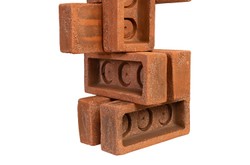 Casa Padrino Objeto Decorativo de Lujo Natural 30 x 22 x H. 61 cm - Objeto Escultural de Ladrillos de Terracota y Latón Sin Tratar - Accesorios Decorativos de Lujo Casa Padrino Objeto Decorativo de Lujo Natural 30 x 22 x H. 61 cm - Objeto Escultural de Ladrillos de Terracota y Latón Sin Tratar - Accesorios Decorativos de Lujo